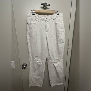Old Navy High-Waisted OG Loose Jeans in distressed white